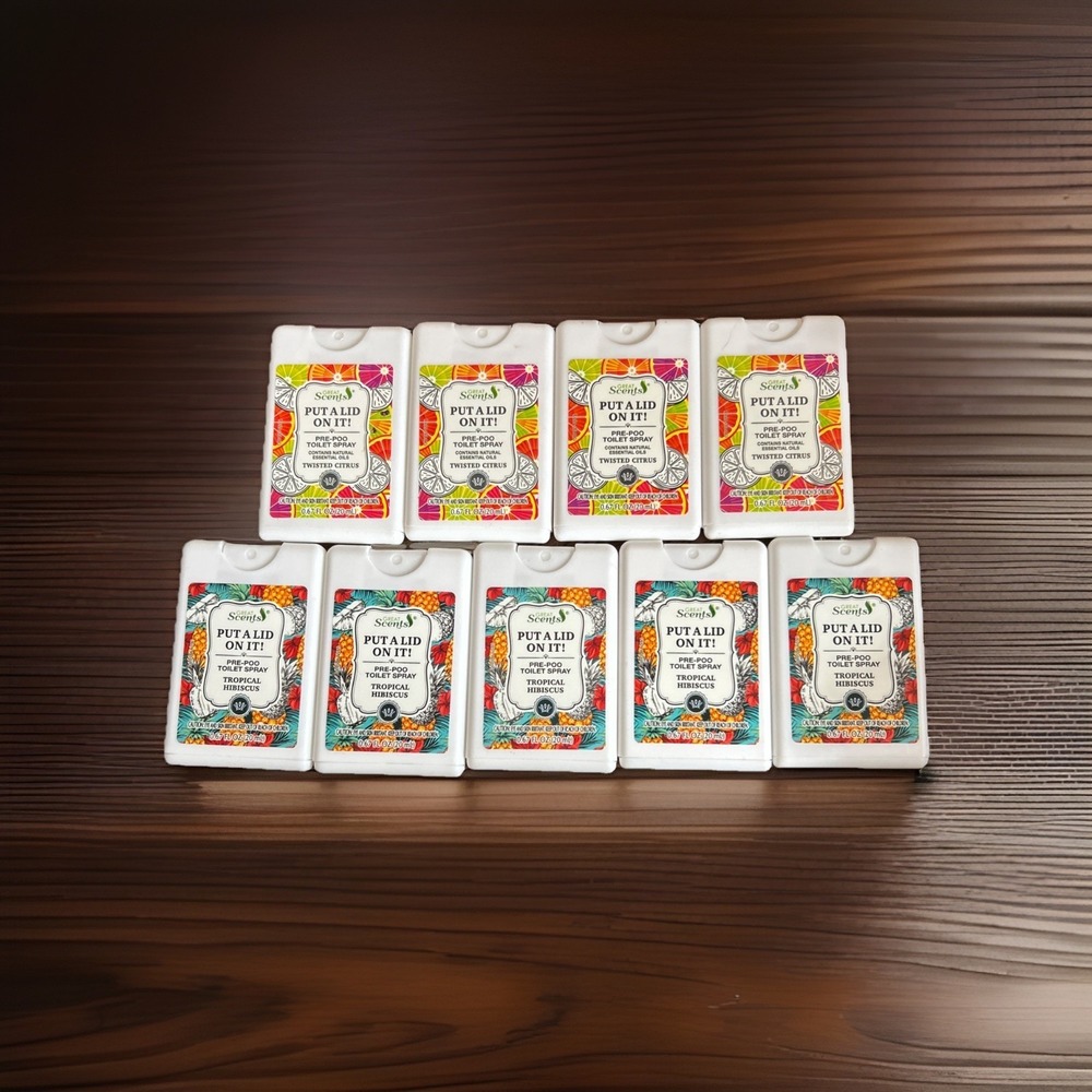 "Put A Lid‎ On It!" Pre-Poo Toilet Spray Tropical Hibiscus Twisted Citrus NINE